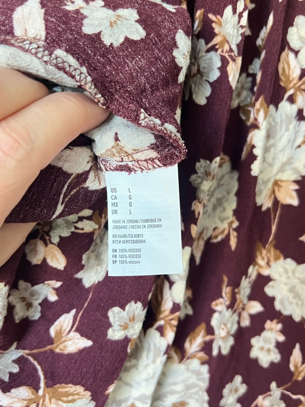 American Eagle Outfitters Burgundy Floral Wrap Dress - Picture 5 of 9